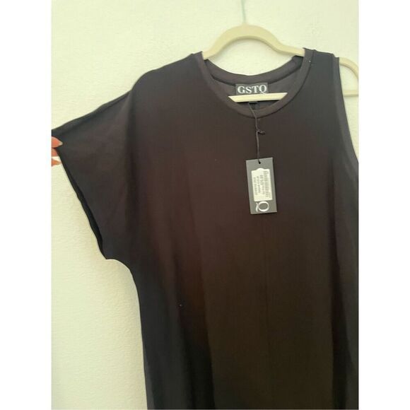 GSTQ Backhand Asymmetric Midi Dress NEW NWT - Picture 2 of 6